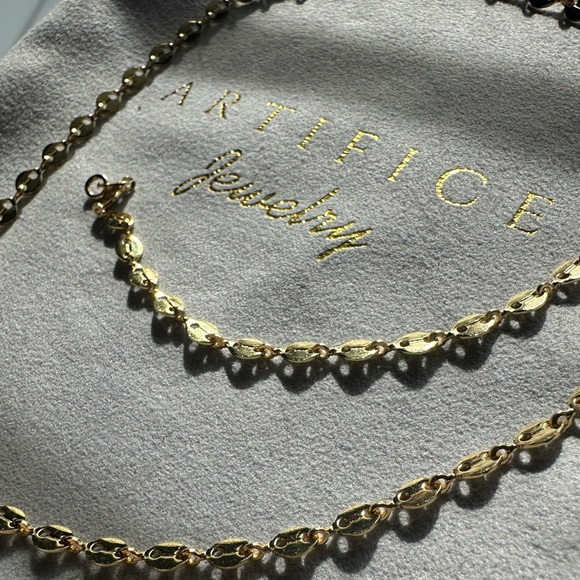 24k Gold Filled Mariner chain 20” length 4mm wide links Lobster Claw Clasp - Picture 2 of 10